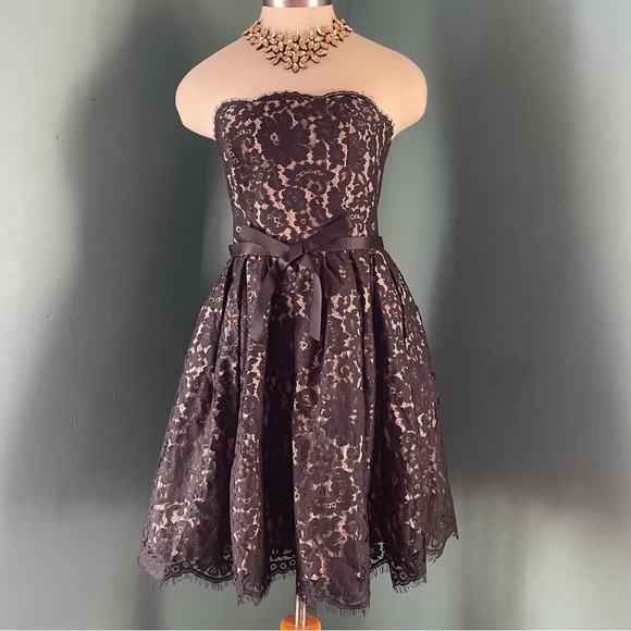 Robert Rodriguez Strapless Party Black Lace Cocktail Dress Size 4 Brand - Picture 11 of 11